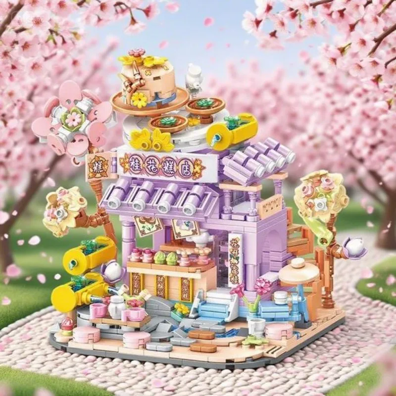 محلات الطعام الجديدة اللبنات منزل المعكرونة الصينية فتاة مدينة الشارع مشهد الوجبات الخفيفة الوطنية متجر طعام الشارع الديكور هدية 2026 #4