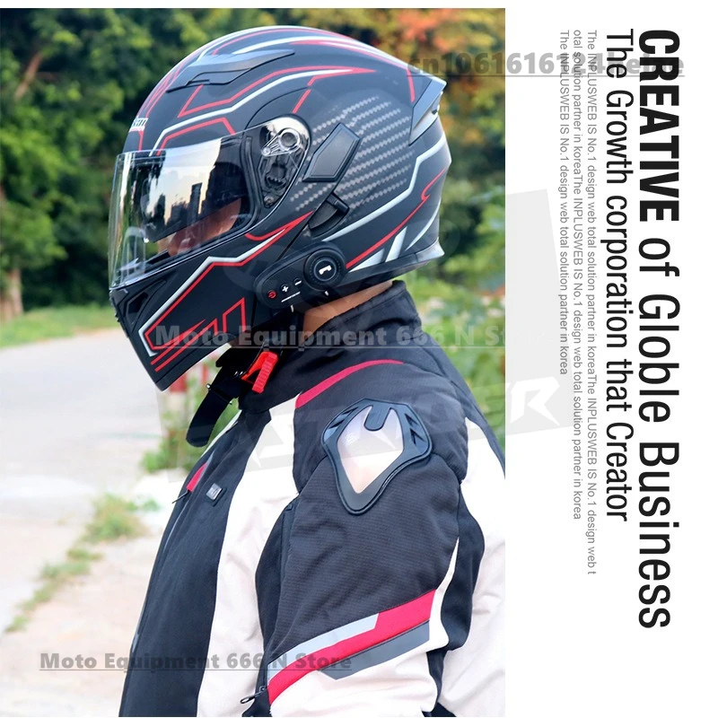 Bluetooth Helmet Flip Up Visor Dual Lens Casco Moto Cool Motorcycle Helmet Full Face Motorbike Helmets Modular DOT certification