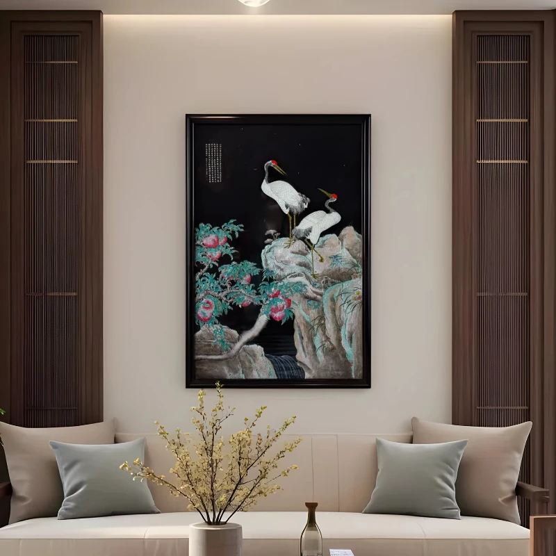 YZ76 intangible cultural heritage Yangzhou lacquer ware color screw hanging screen 