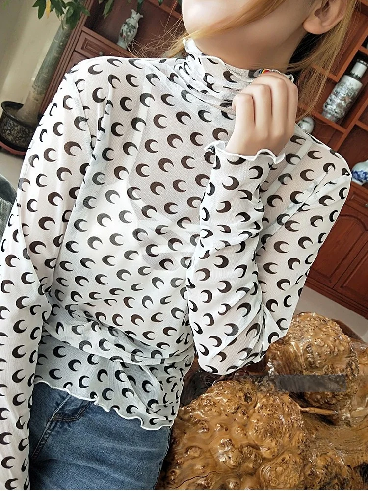 

Women's High Collar Long Sve T-irt Close-Fitting Base Layer Top plus Size Elastic Inner Wear Korean Sle Commute Faion