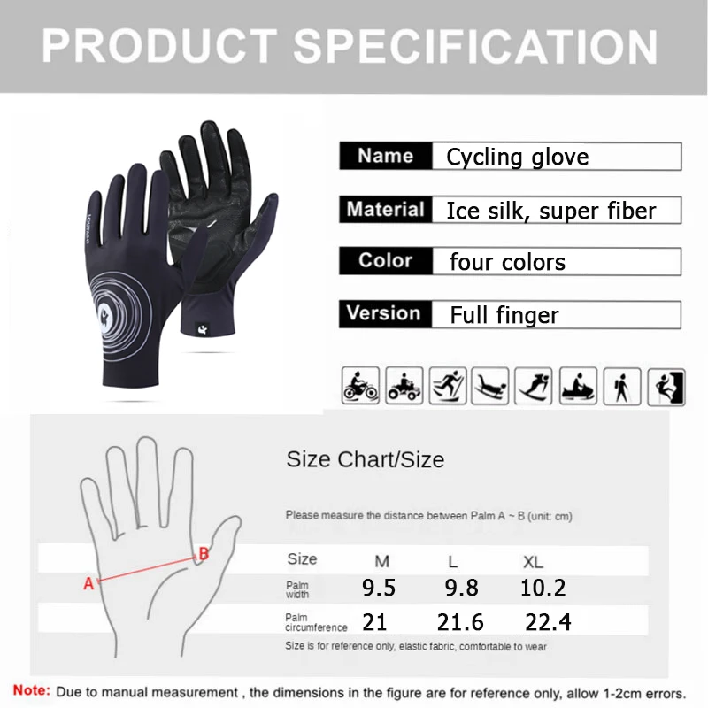 Men Summer Full Finger Cycling Gloves Bicycle Gloves Breathable Spring Non-slip Hiking Hunting Women Fitness Bike Fishing Gloves