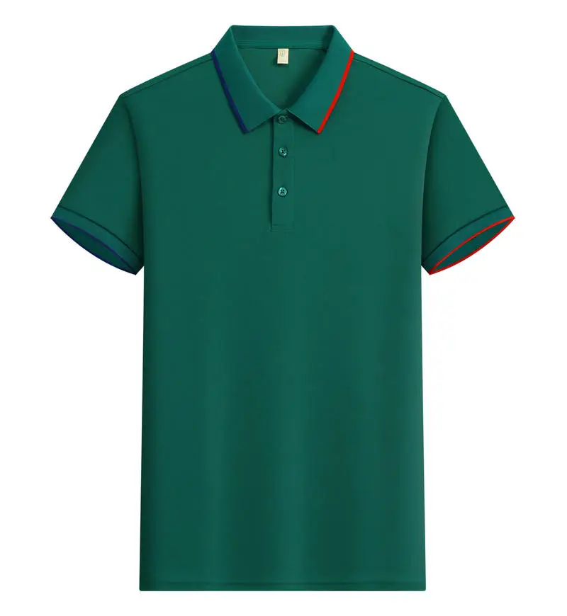 

Рубашка-поло, мужская ароматная рубашка с короткими рукавами, воротник в тон, пуговицы, полосатые детали, классический хлопковый спортивный деловой повседневный топ