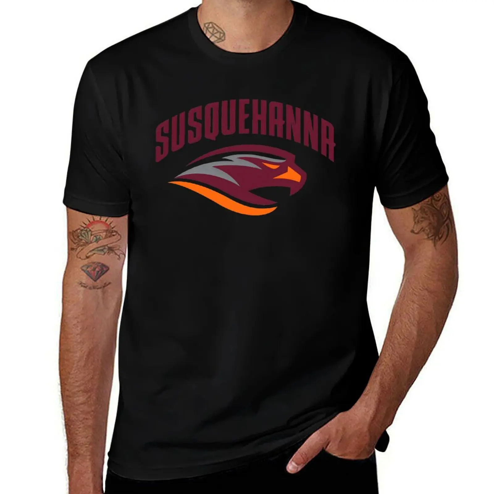 

Susquehanna River Hawks Logo T-Shirt man t shirt cotton high quality t shirts for man cotton soft T-Shirt