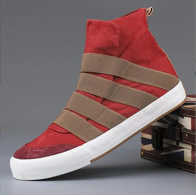 

Новинка 2025, мужская парусиновая обувь, модные легкие туфли на плоской подошве с высоким берцем, уличная спортивная повседневная обувь для отдыха и путешествий