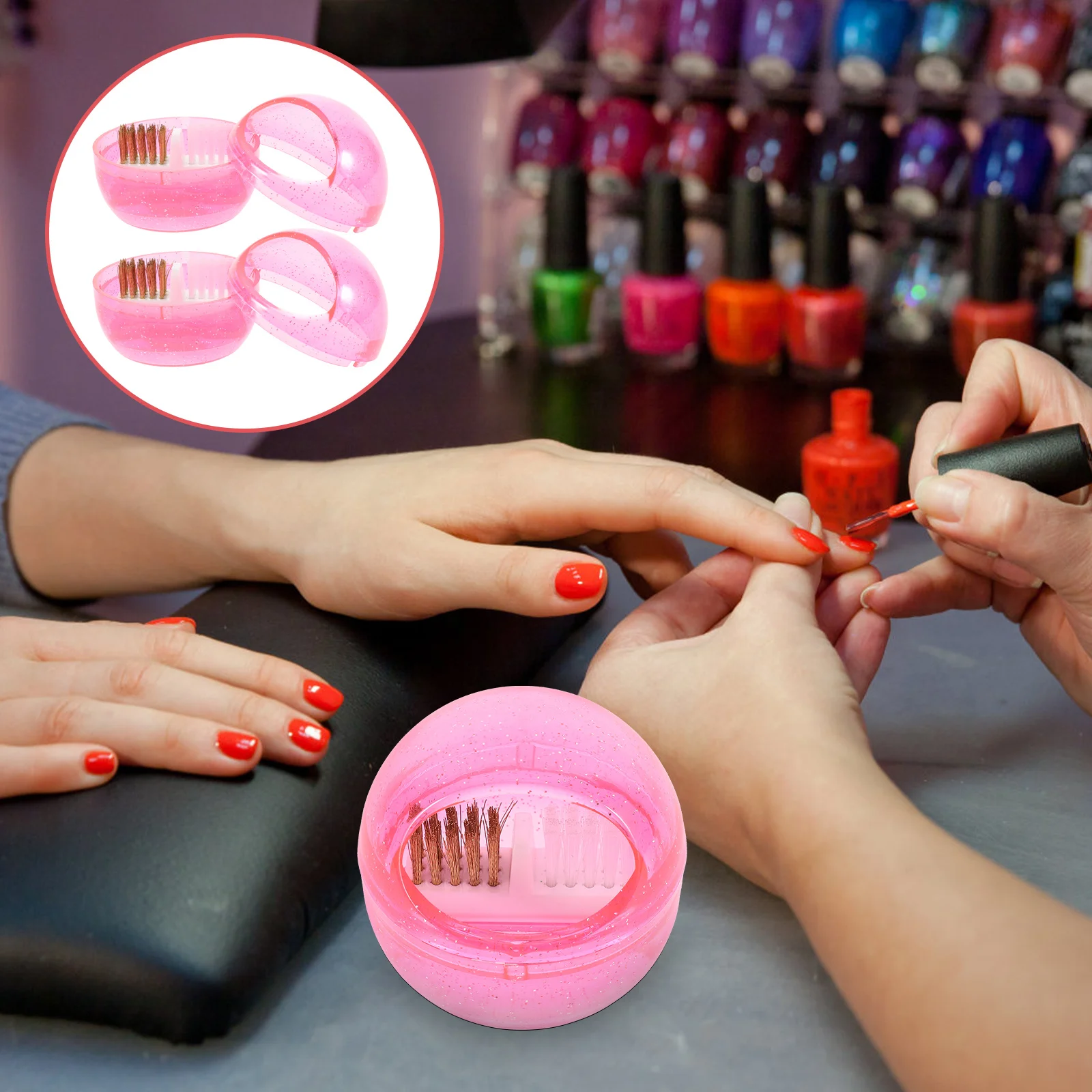 

2Pcs Nail Drill Bits Cleaning Brush Professional Reusable Manicure Tool with Detachable Dust-Proof Case for Salon and Home Use