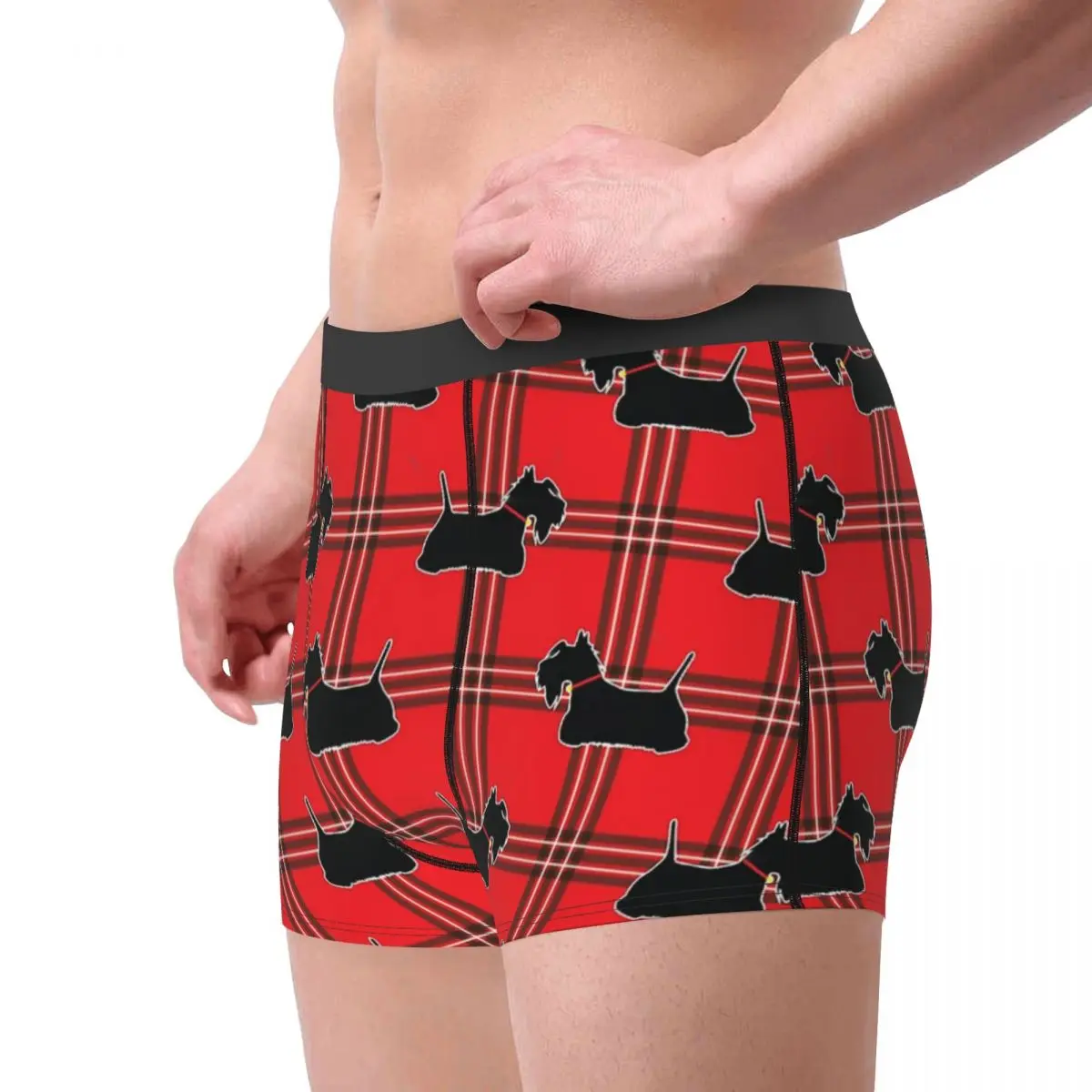 Funny Boxer Scottie Dogs Shorts Panties Briefs Men Underwear Scottish Terrier Dog Tartan Skye Breathable Underpants for Male