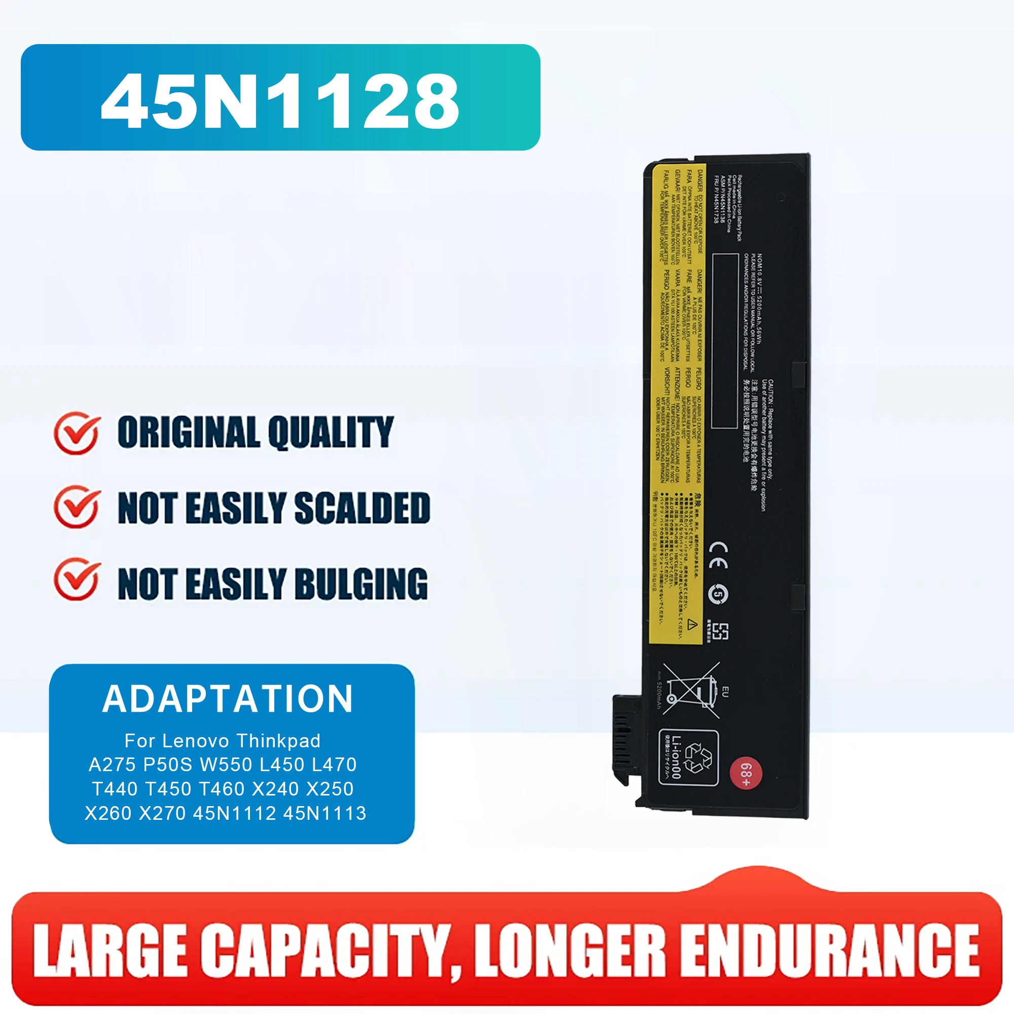 45N1128 Battery for Lenovo ThinkPad X240 X240S X250 X260 T440 T440s T450 T450S T460 T550 W550 L450 A275  45N1125