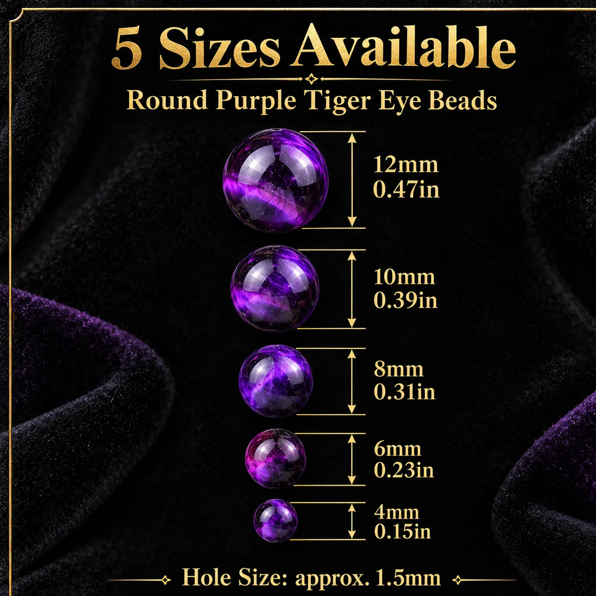 4-12mm 16pcs Stones Half Strand Purple Tigers Eye  Spacer Loose Beads For Jewelry Bracelets Necklace Making DIY Accessories