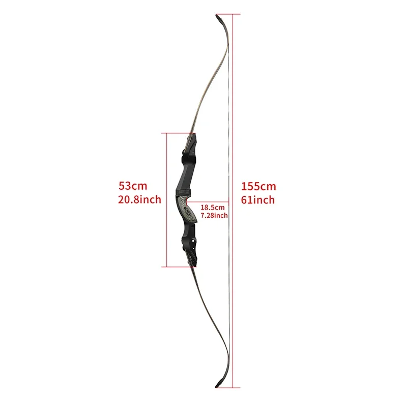 60/62/64 Inch Archery ILF Recurve Bow 17/19/21inch Bow Riser 30-65lbs Bow Limbs Takedown American Hunting Ahooting Accessories
