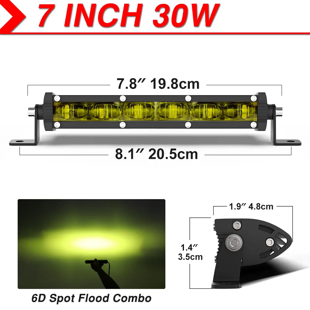 NAOEVO 12 Inch LED Light Bar en 4 STKS 4 Inch LED Pod Lights, 54000LM LED Mist/Rijden/Off Road Lights, Triple Row Spot Flood Combo LED Light Bar voor Truck Auto UTV ATV