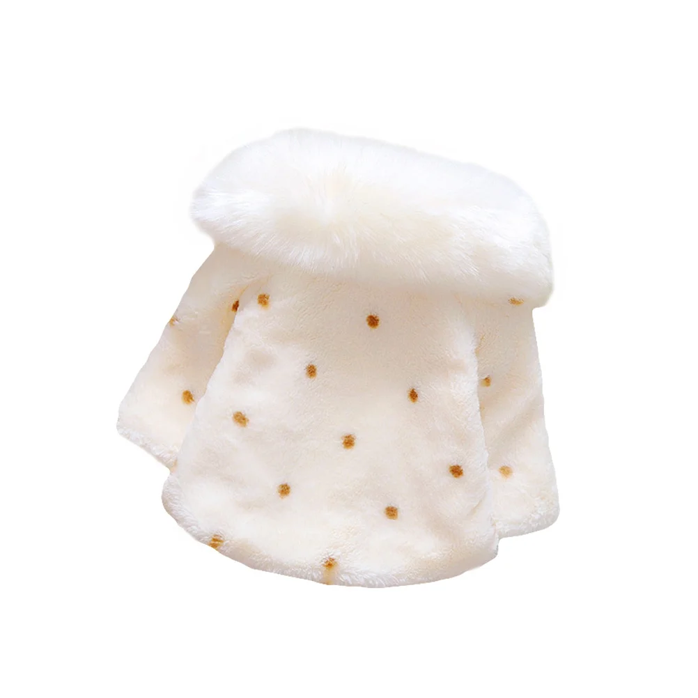 

Thicken Baby Girl Winter Coat Furry Collar Cotton Warm Outwear Cape Thicken Lining Winter Coat Toddler Outwear