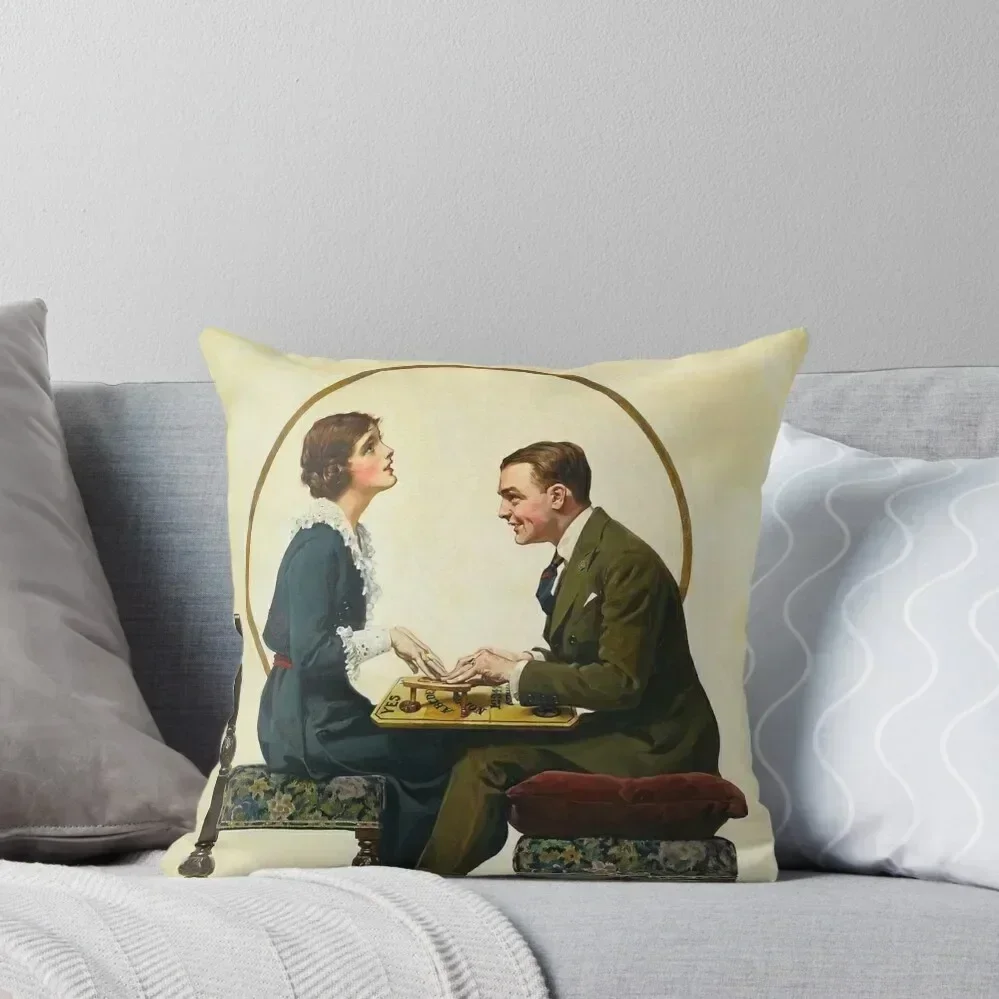 

Norman Rockwell - The Ouija Board, (1920) Throw Pillow Marble Cushion Cover luxury sofa pillows pillow