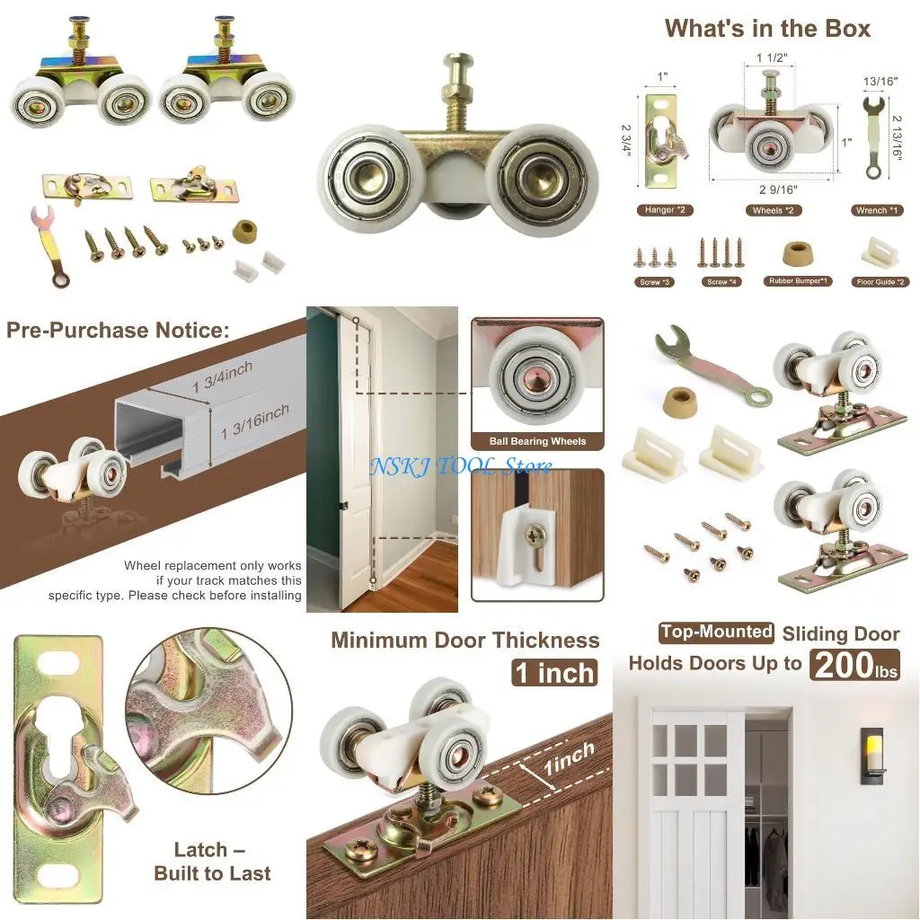 

L8RC цинковый сплав стеклянная раздвижная дверь шкив верхняя вешалка ролики в сборе