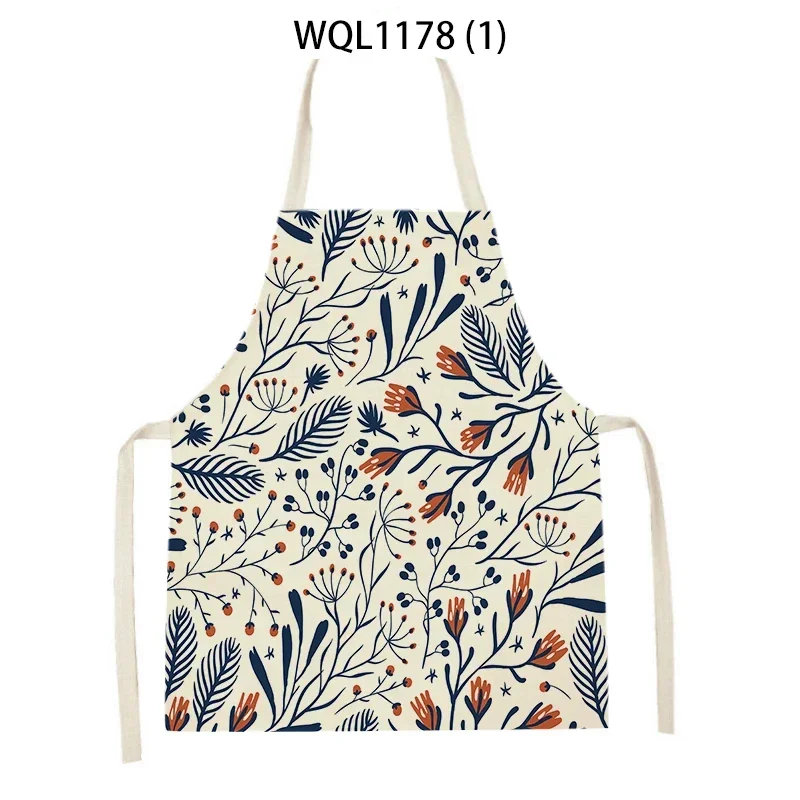 Tropical Jungle Printed Kitchen Apron Plant Green Leaves Kids Men Women Chef Cooking Aprons Waist Bib Cleaning Pinafores