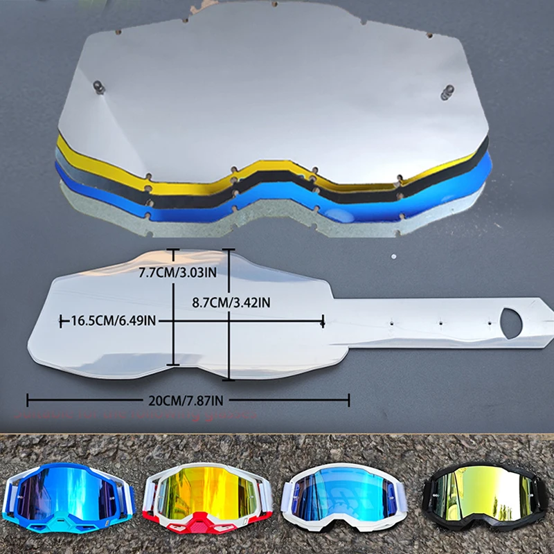 AliExpress Interchangeable Motorcycle Glasses Lenses Transparent Black Yellow Glasses Accessories Night Vision Lenses Tearable film