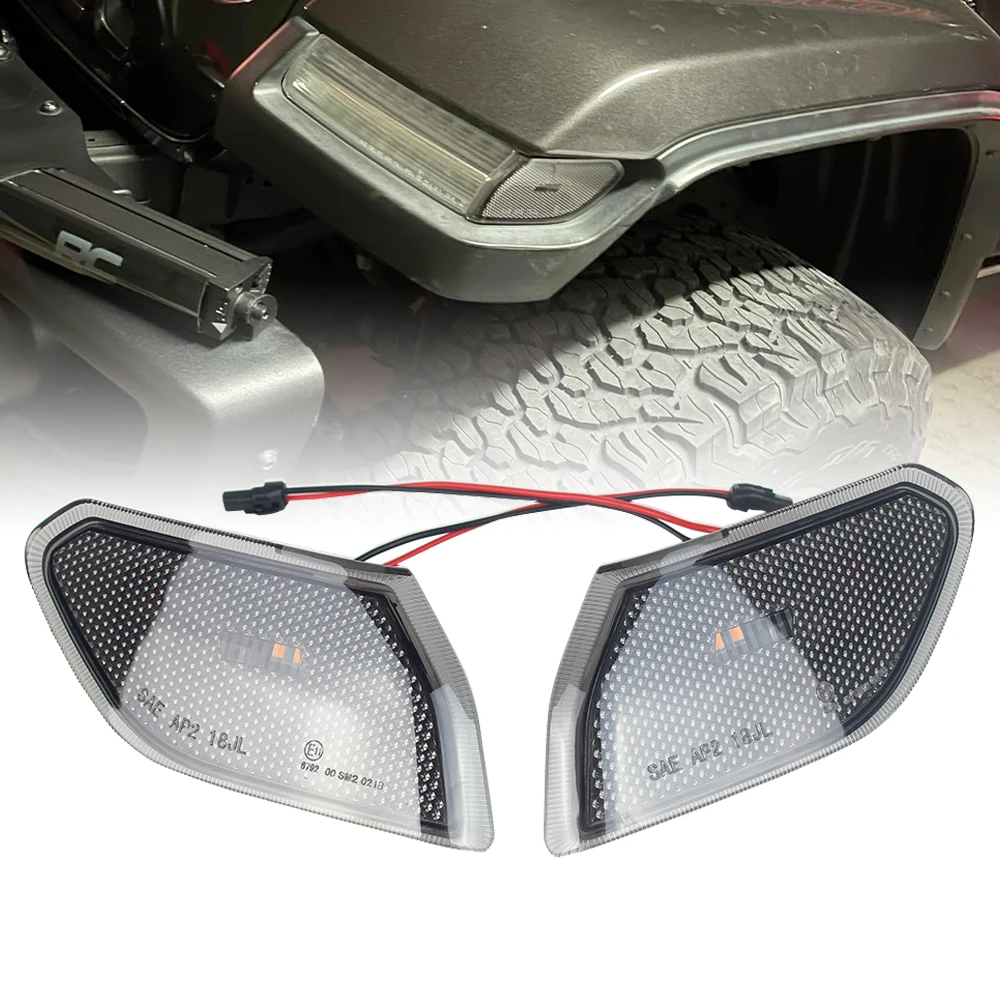 

LED Side Marker Light Front Fender Turn Signal Lights for Jeep Wrangler JL 2018-2023