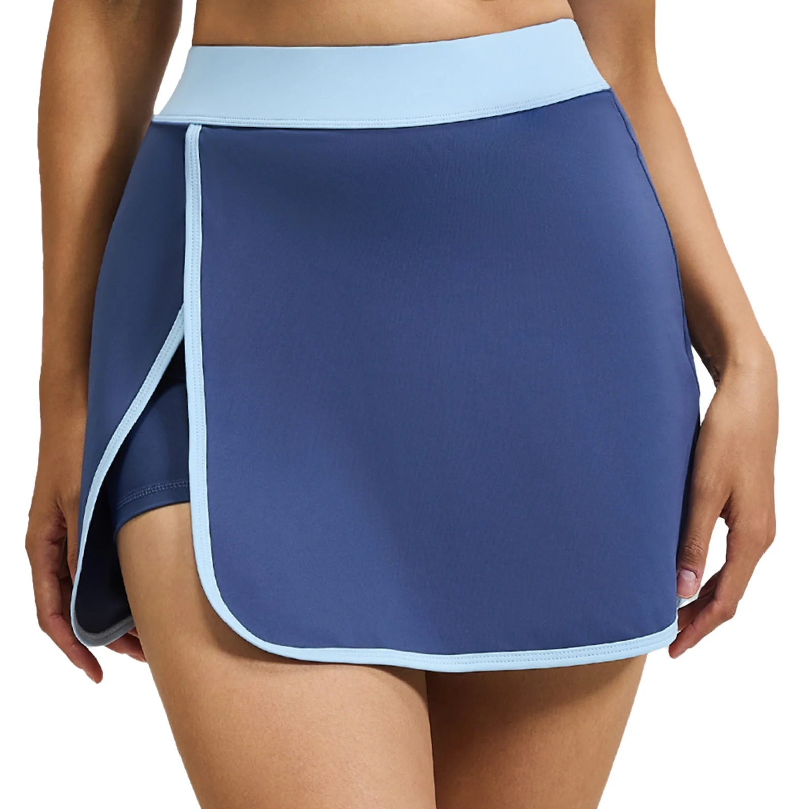 

Breathable Tennis Skirt with Built In Shorts Womens High Waist Design And Side Split Sports Skirt for Yoga Athletic Activities