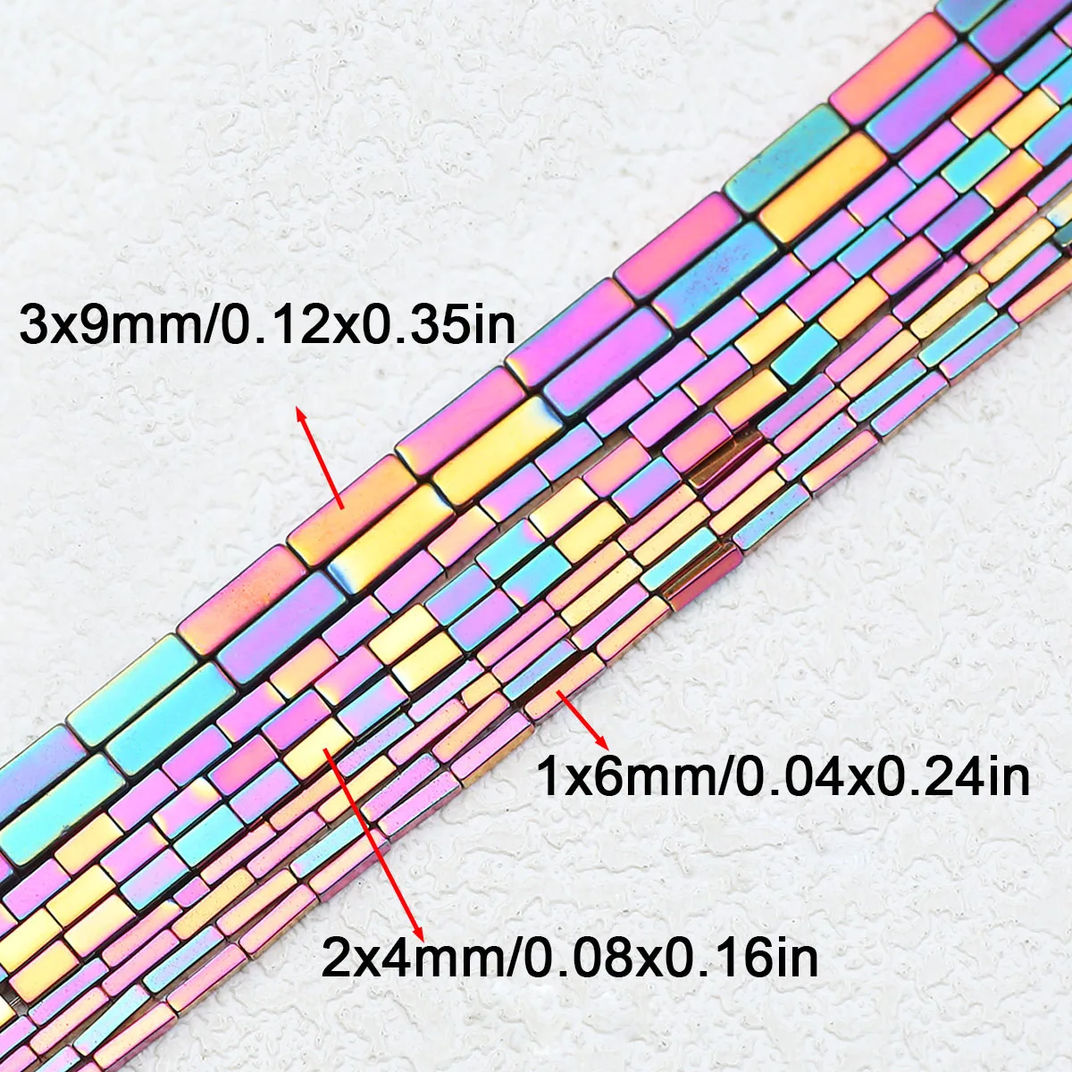 Rose Red Rectangle Hematite Natural Stone Spacer Loose Beads 1Strand 4/6/9mm For Jewelry Making DIY Bracelets Necklaces Earrings