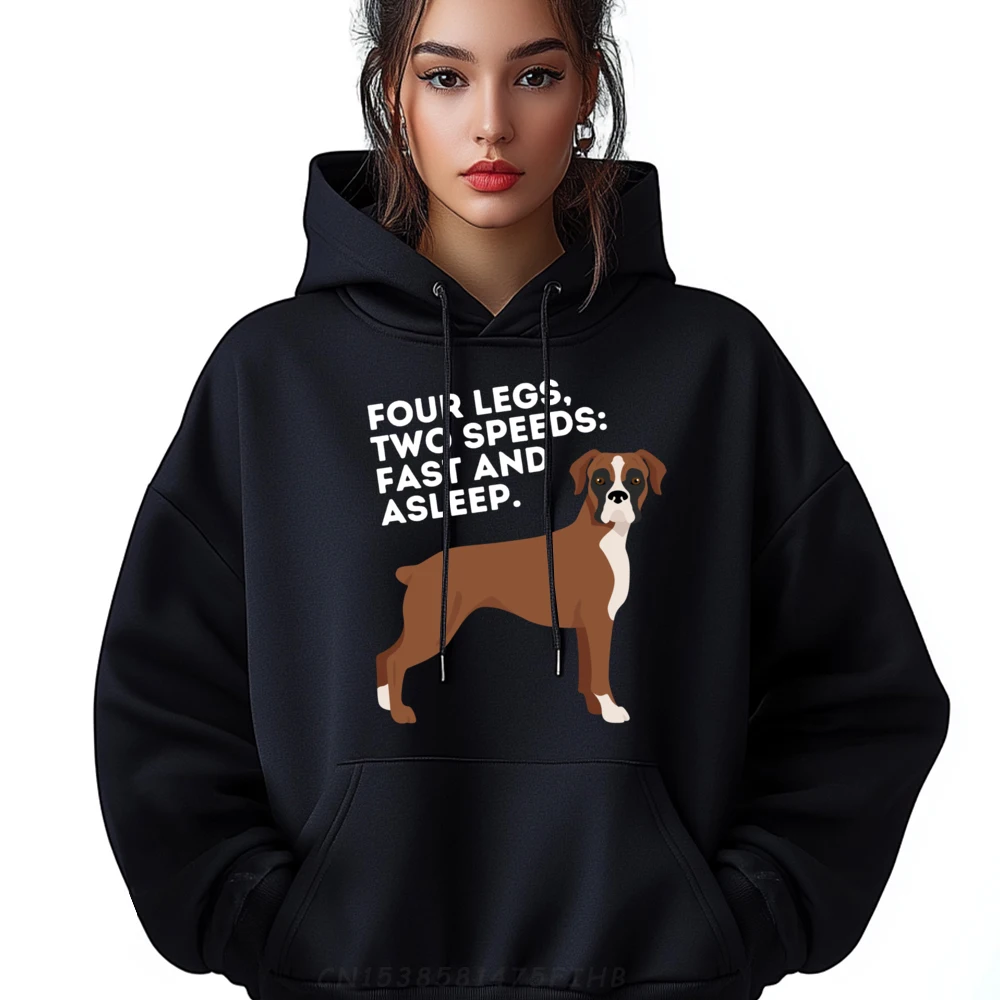 

Classic Boxer Four Legs Two Speeds Graphic Hoodies Crew Neck Male Street Long Sleeve Autumn Printed Sweatshirt