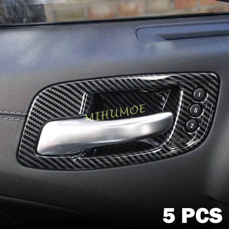 

Carbon Fiber Interior Door Handle Surrounds Trims Cover For 2011-2023 Dodge Charger Chrysler 300 300C
