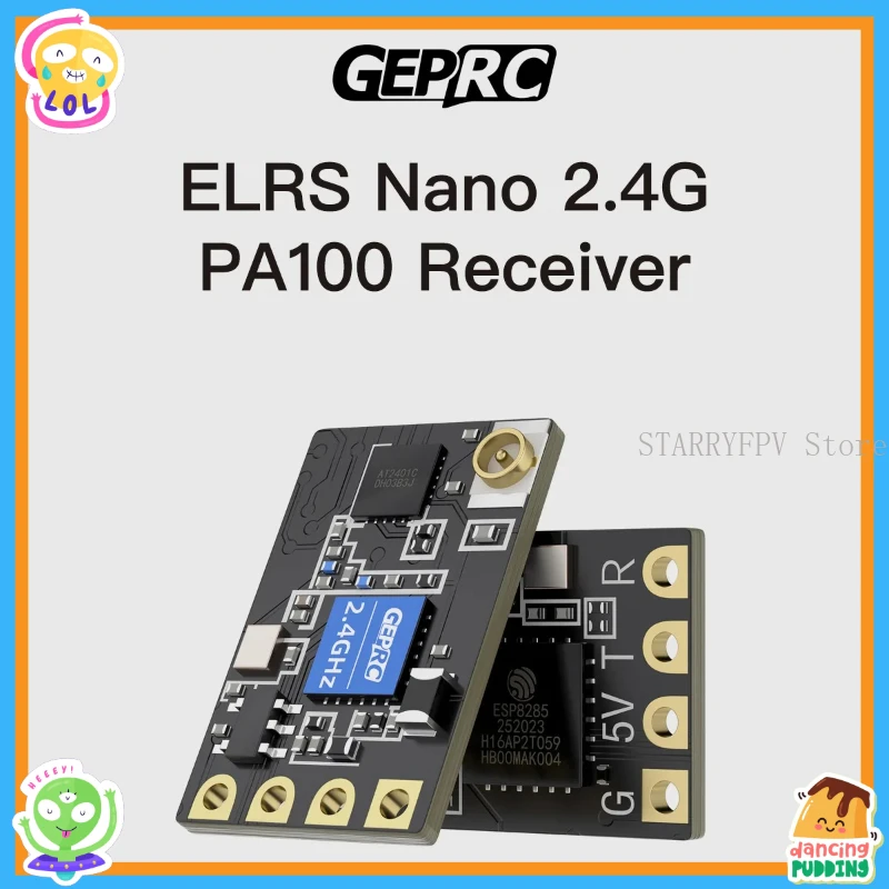 

PA100 GEPRC ELRS Nano 2.4G PA100 Приемник ExpressLRS 2.4G 100 МВт Аксессуары База Квадрокоптер FPV Фристайл RC Гоночный Дрон