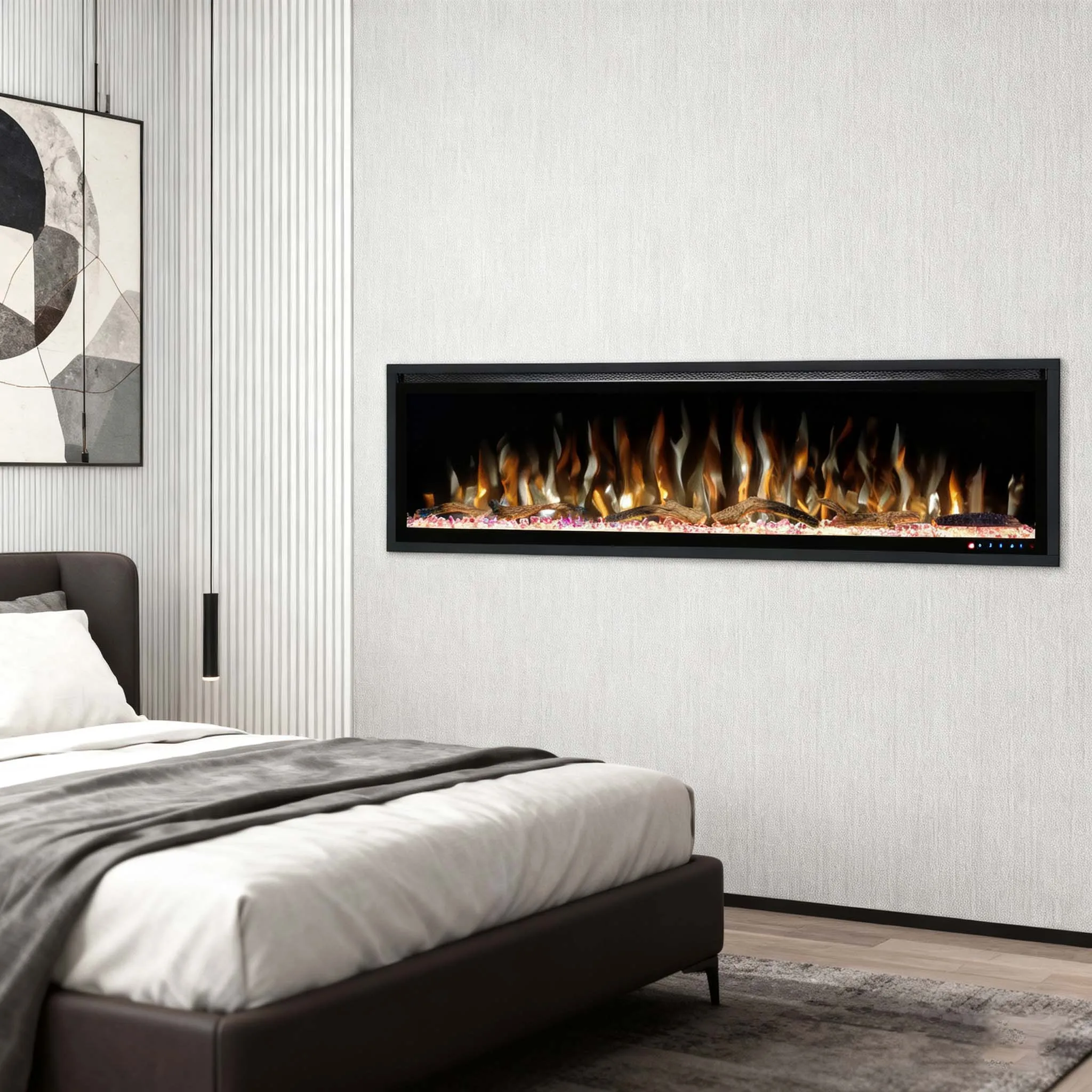 

【Hot】42"/50"/60"/72"Built-in Decorative Wall Recessed Wall Mounted Multicolored Flame Electric Fireplace