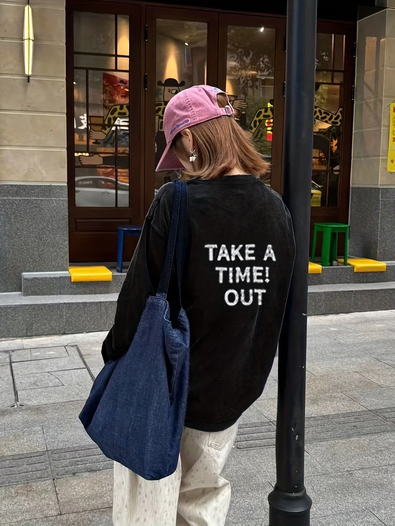 

NUOMICI Black Letter Print Long Sleeve Women's T-shirt Loose Autumn Top Washed Distressed Kpop Trend Cotton Shirt Female Clothes