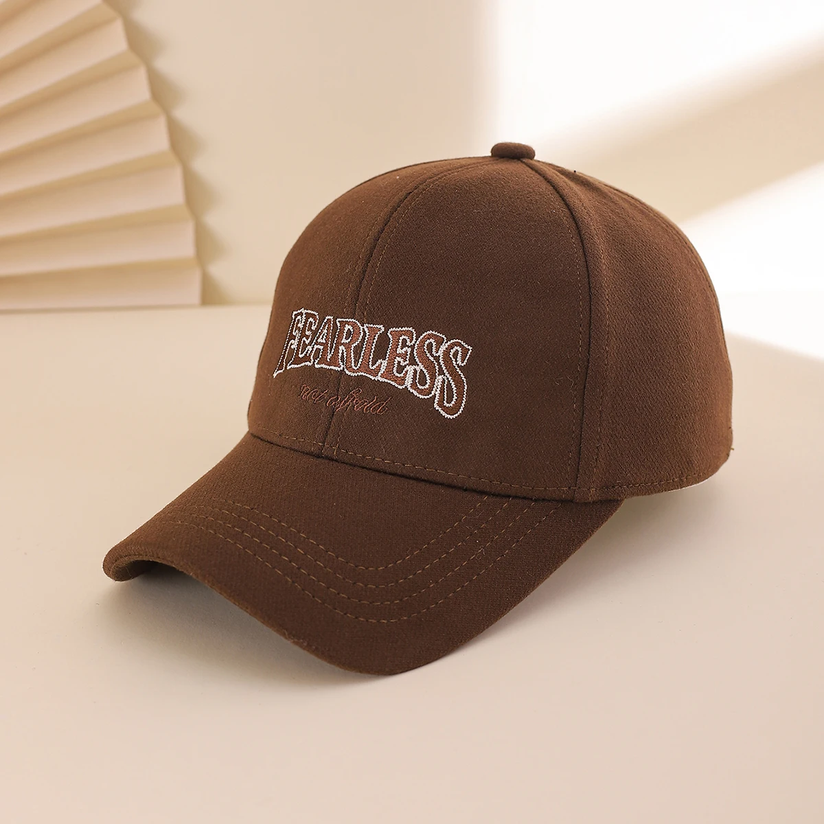Fashionable and simple light board stitching letter baseball cap with a hard top and a stylish brim for men's fedora hat