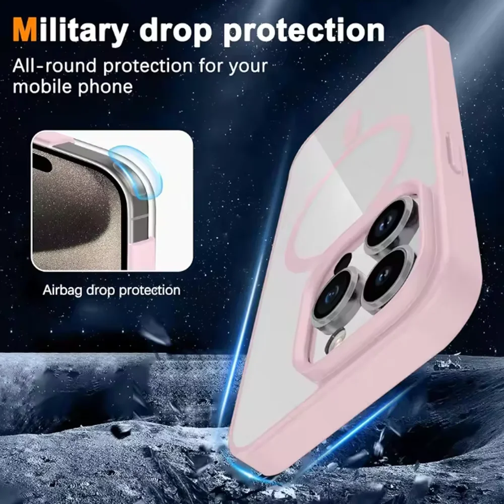 Luksusowe etui magnetyczne w kolorze makaroników do iPhone'a 17 Pro 16 15 14 Plus 13 12 Mini 11 Pro Max z obsługą ładowania bezprzewodowego. — zdjęcie 6