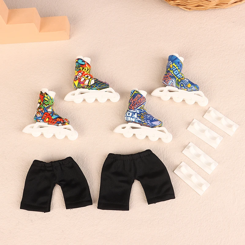 1set Finger Scooter Toy Finger Toy Skateboard con pantaloni scarpe Mini Skateboard Finger Toy