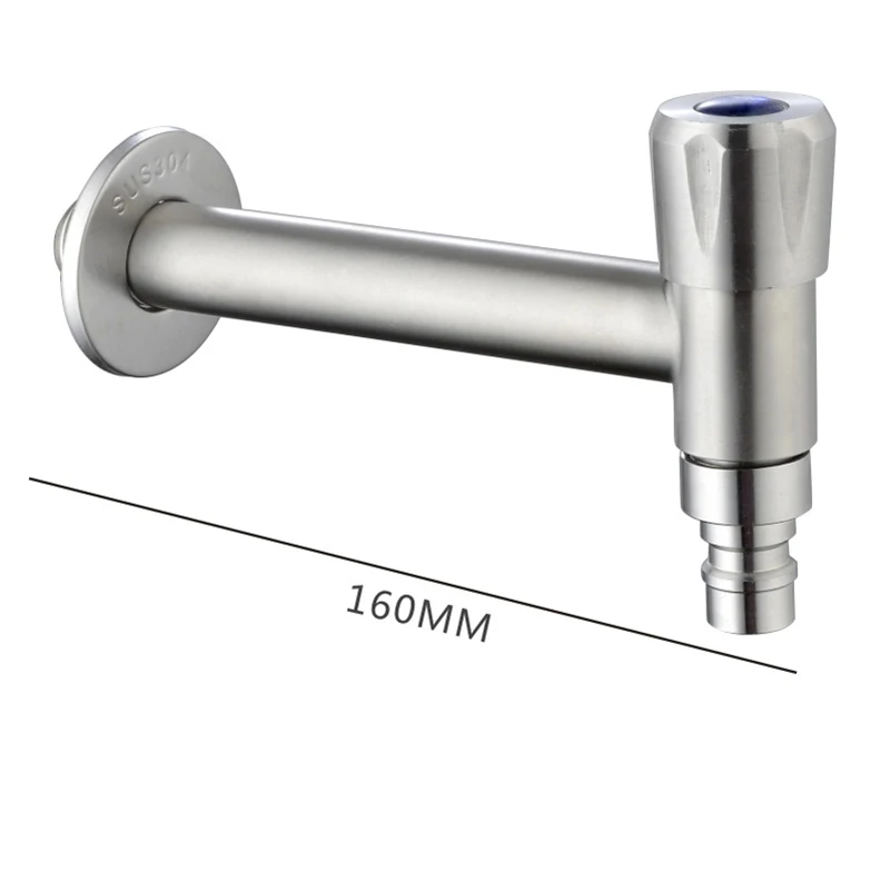 1Ps 304 Stainless Steel T-word Shaped Washing Machine Water Faucet Modern Wall Mounted Taps Bibcock