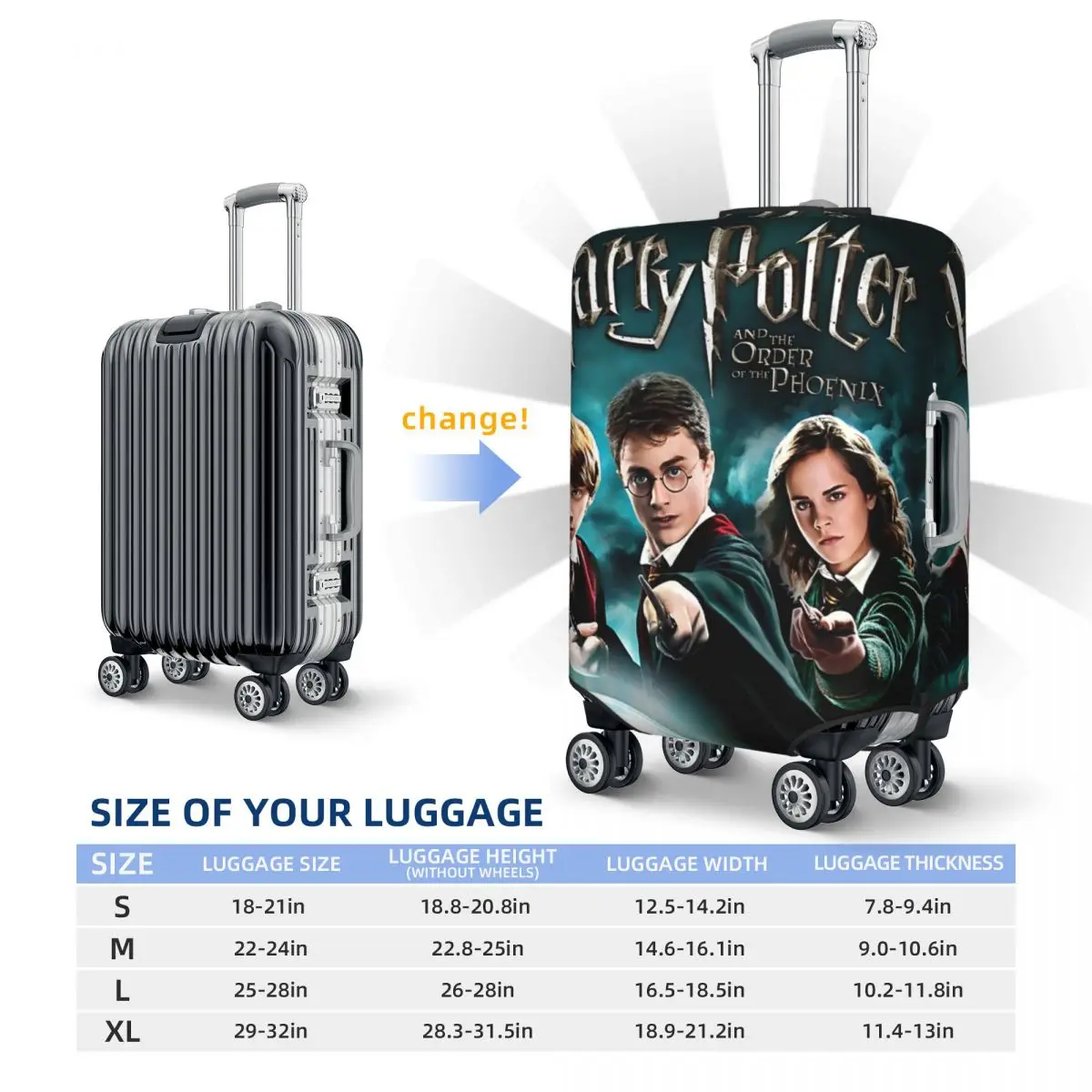 H-HARRY P-POTTER Film Valise Couverture Vacances Affaires Amusant Bagages Fournitures Protecteur