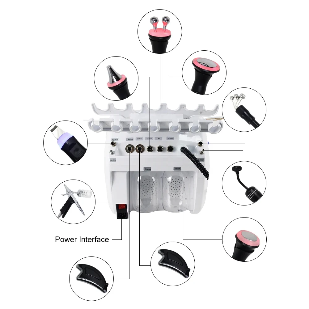 YUET WIN آلة تقشير الجلد المائية تنظيف الوجه العميق رفع 10 in1 رذاذ الأكسجين المياه العناية بالبشرة فقاعة سبا جهاز التجميل