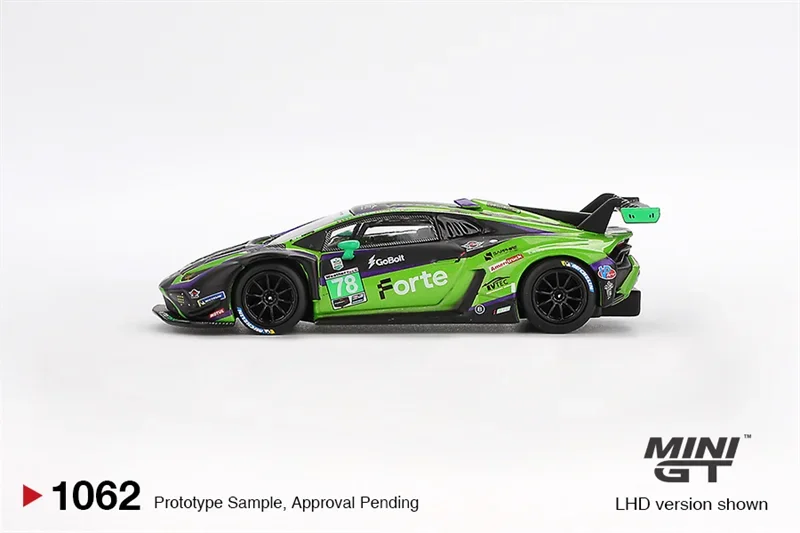 (Prépedido) caja blister - MINI GT 1:64 Huracán GT3 EVO2 # 78 Forte Racing 2024 IMSA Vehículo de coleccionista fundido a presión Modelo de coche