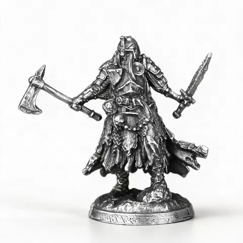 Creative Cupronickel Metal Undead Soldier Mini Figurine, Tabletop Game Token, Desktop & Car Interior Decoration Ornament