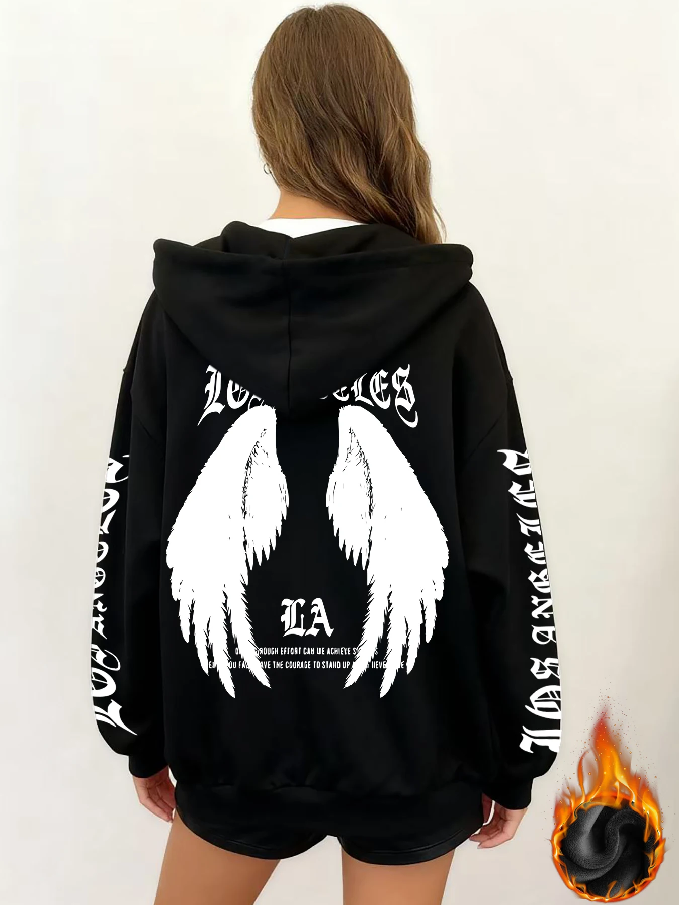 

Зимняя куртка Y2k с готическим принтом, толстая тяжелая бархатная черная куртка на молнии с капюшоном, тонкая темпераментная женская куртка в повседневном стиле для ленивых поездок на работу