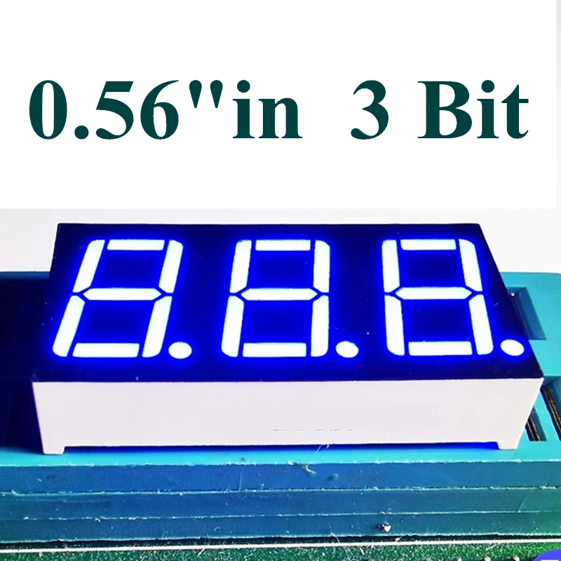 

20PCS BLUE 3 digit LED Display Module 0.56 inch DIP digital tube 7 Segment Common Cathode 3 Digital LED Display