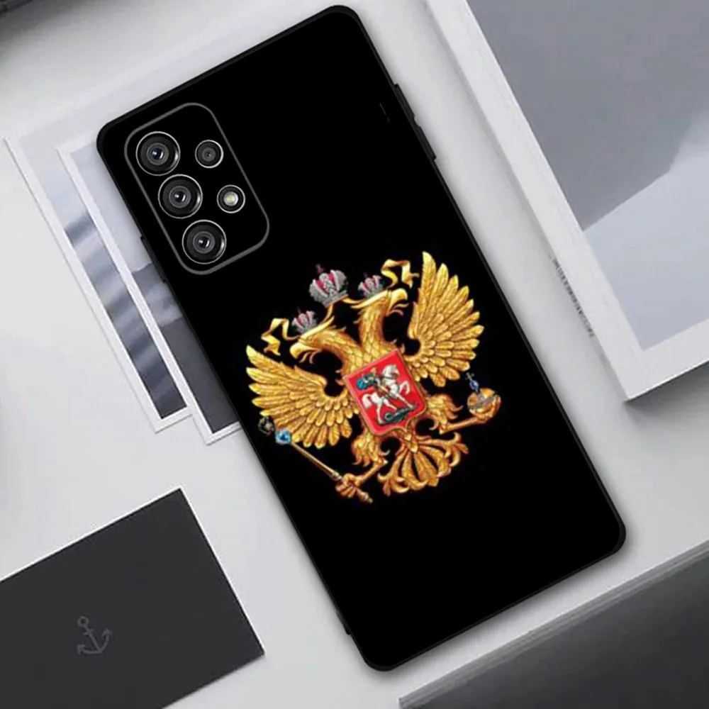 Russia Flag national emblem  Phone Case For Samsung Galaxy A20,A21s,A22,A31,A32,A52,A53,A72,73,A80,A91 Soft Black Cover