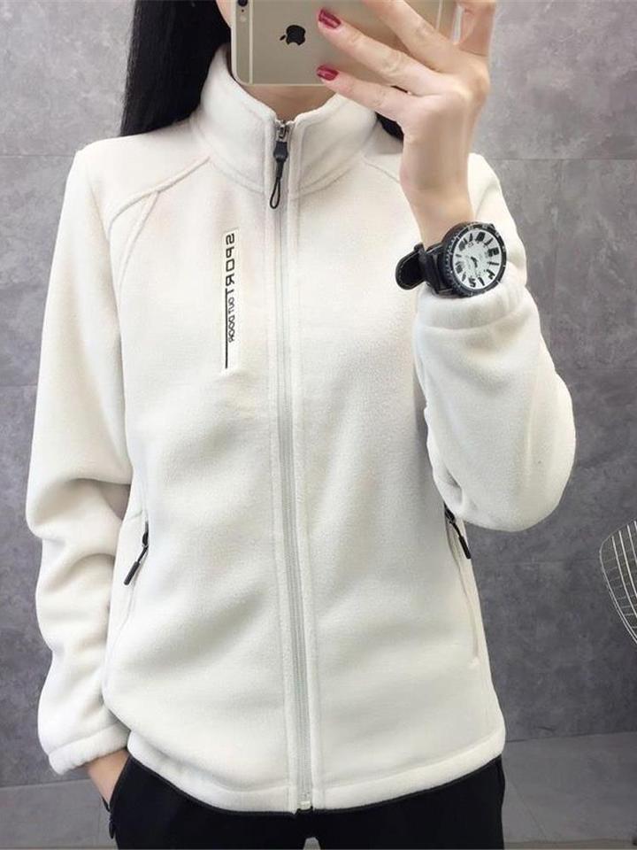  Thiened Fce Jaet Women's Casual Hooded Sweatirt Stand Collar Open Cardigan Outdoor Spor Warm Autumn Winter Coat 