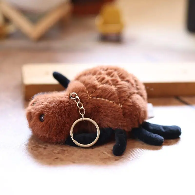 1Pcs Small Insect Plush Toy Doll Keychain Creative Stuffed Doll Bag Pendant Cute Snail Bee Keyring Birthday Gift