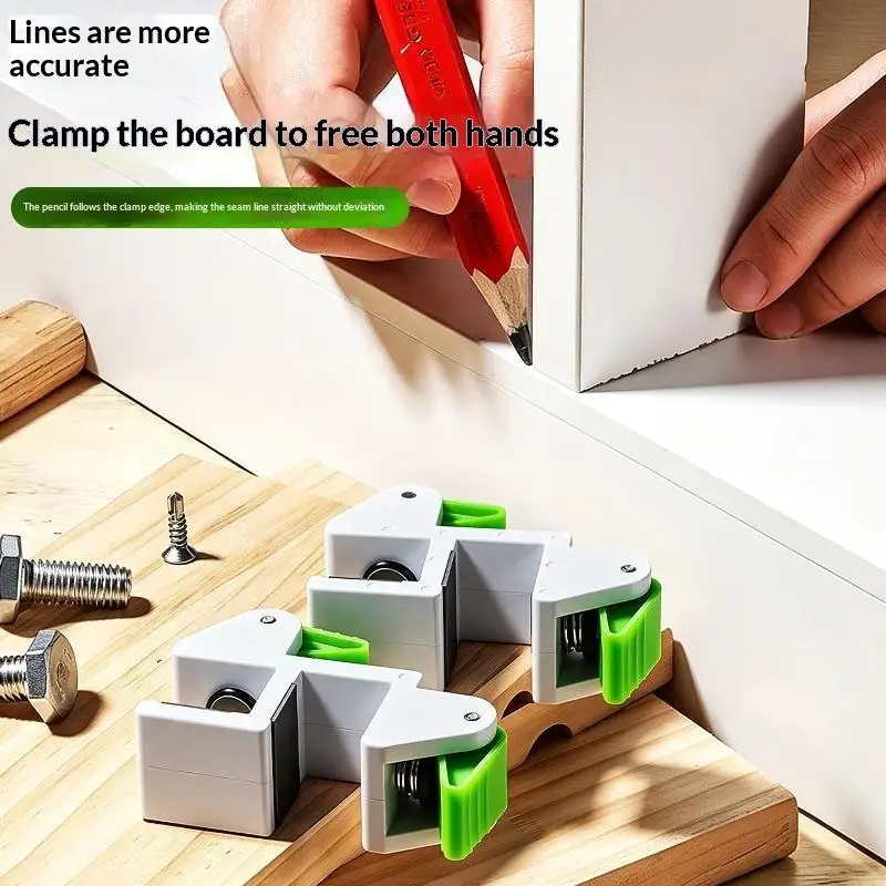 【HG】1Pcs Quick Portable Cabinet Installation Fixture Woodworking Cabinet Marking Jig Thickened Locator No‑Scratch Panel Marking
