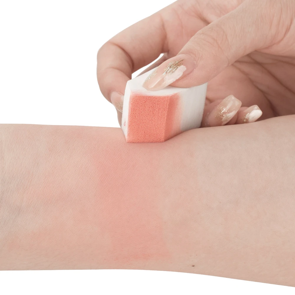 Applicateur de fard à joues en Latex, 50 pièces, humide et sec, double usage, bouffée de maquillage pour le visage, forme Pentagone, lavable, Portable, fournitures cadeaux pour dames