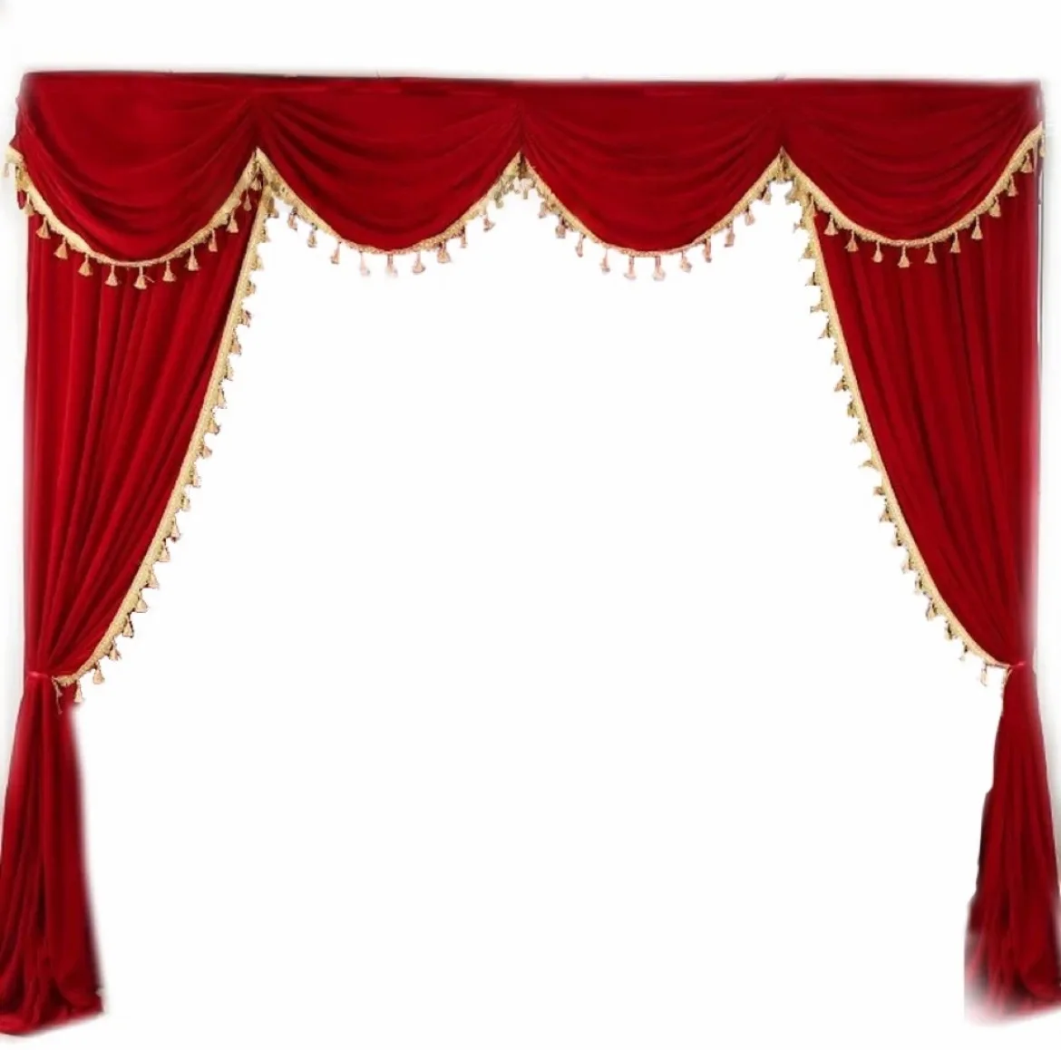 

Swags Only Thick Flannel Velvet Wedding Drape Panel Pleated Wedding Backdrop Curtain Drapery Church Stage Backgroud Decoration