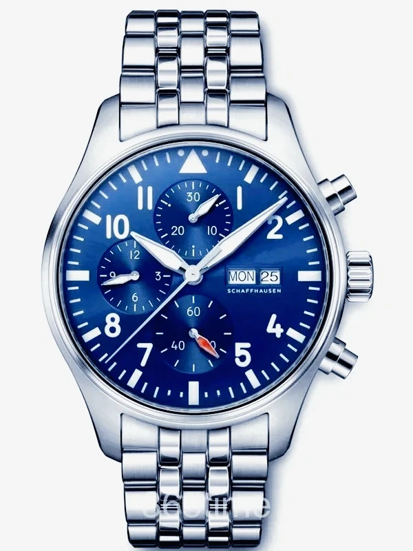 Classic Big Pilots Mens Mechanical Watches Premium 904L Stainless Steel Case Vintage Blue Brown Tone Exquisite Coloring Design