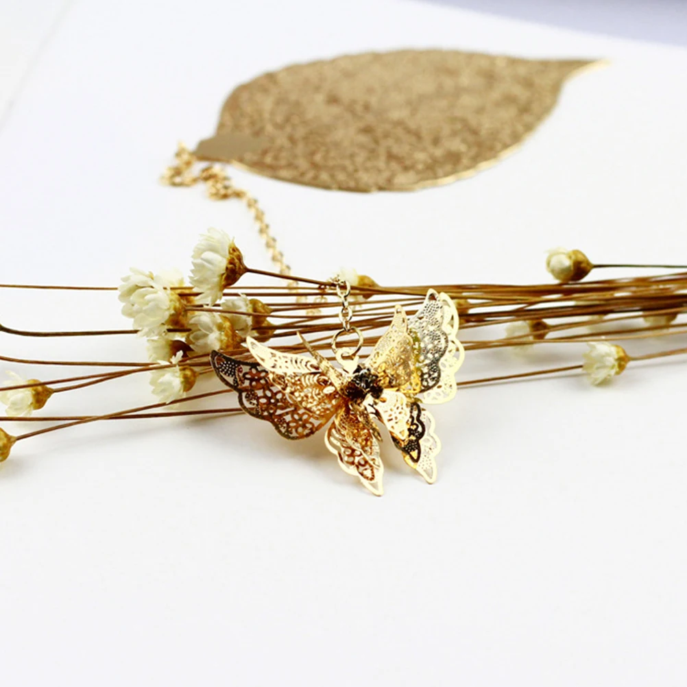 

Gold Leaf Metal Bookmark Creative Kids Stationery Gift Book Decoration Office School Supplies Exquisite Leaf-Shaped