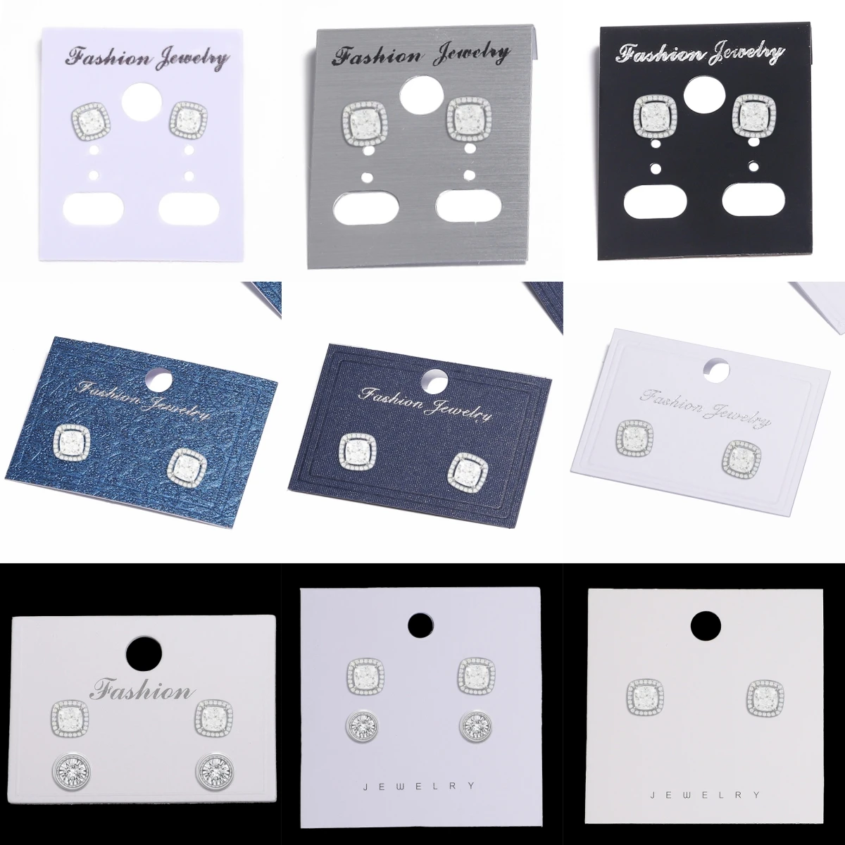 30/50pcs Paper Display Plastic Cards Earrings Necklace Storage Accessories Jewelry Packaging for DIY Showing Holder Showcase