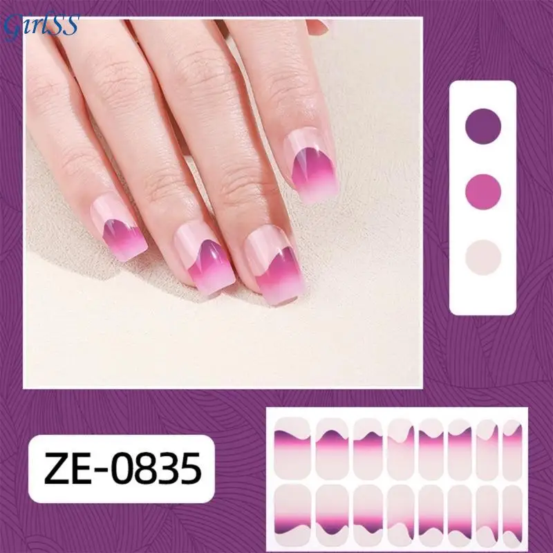 Gels Nagelwraps French Tip Gels Nagelstrips Gradiënt Nagels Polish Sticker T4MB