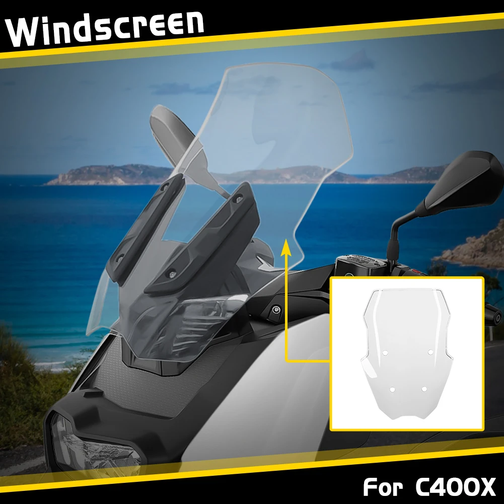 

C 400 X Motorcycle Windscreen Accessories Windshield Wind Shield Screen Protector Parts Visor For BMW C400X C400 X 2018-2024