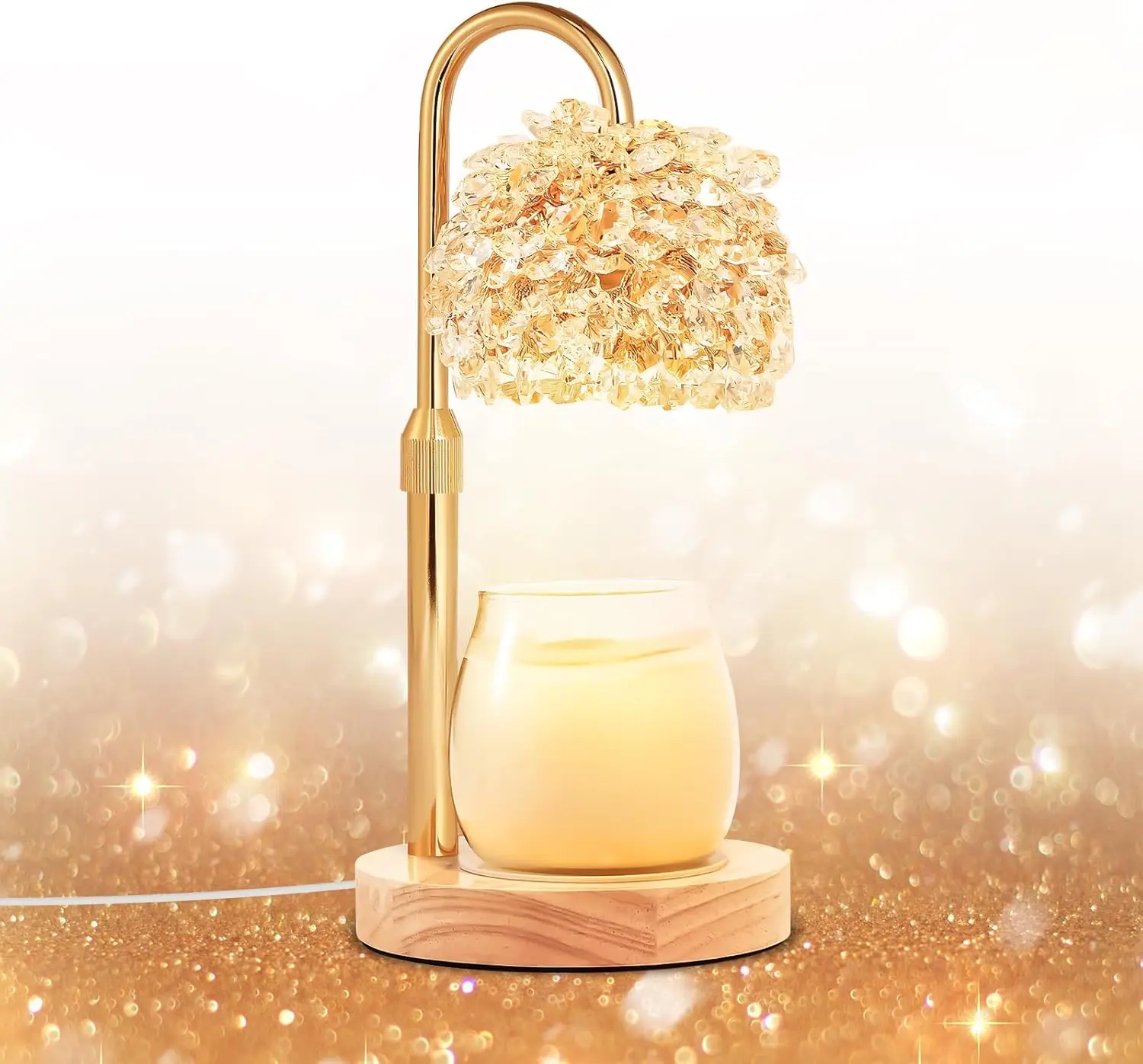 

Лампа-подогреватель для свечей с регулируемой яркостью и таймером, с регулируемой высотой, 2 лампочки для ароматических свечей в банках, элегантный подарок для домашнего декора