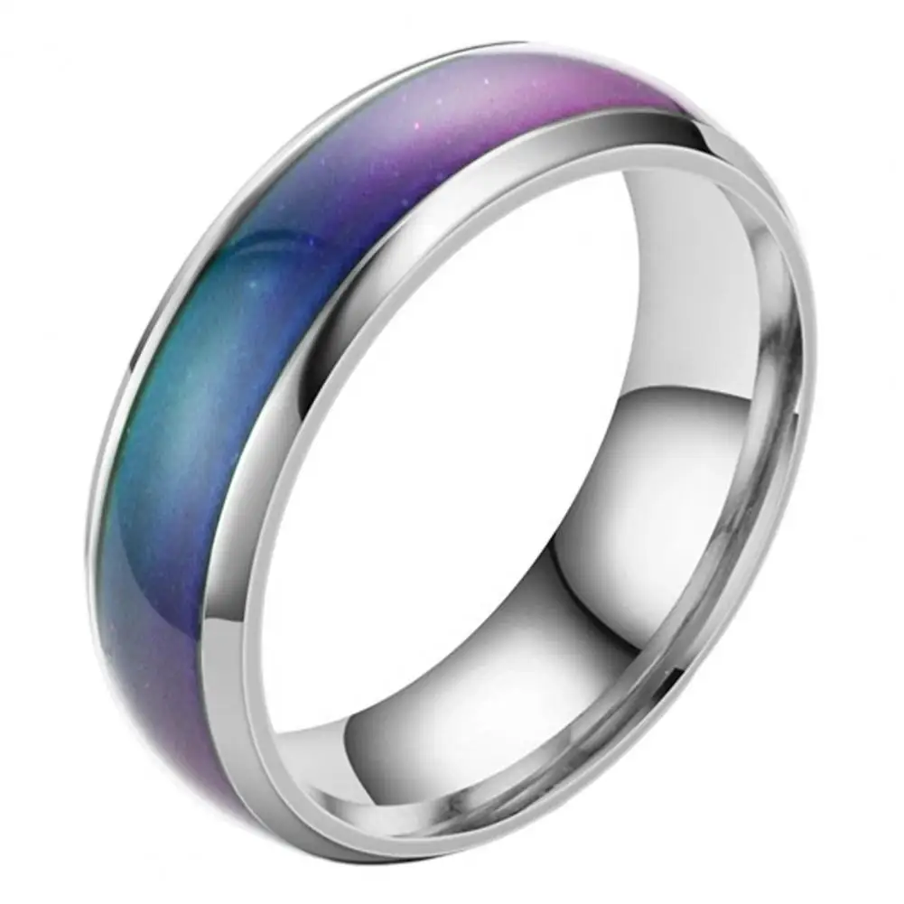 Unisex Mood Band Color Changing Mood Band Temperature Color Changing Mood Ring Stainless Steel Finger Band Jewelry for Men
